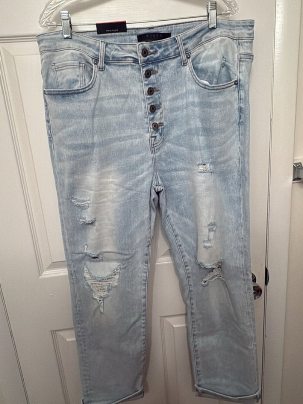 Risen Jeans Mid Rise Button Fly Vintage Skinny – Size 1XL